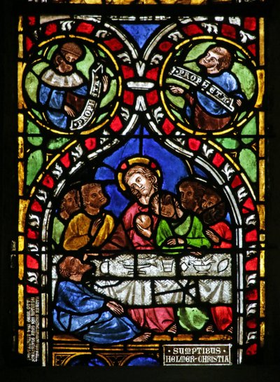Window depicting the Last Supper by French School